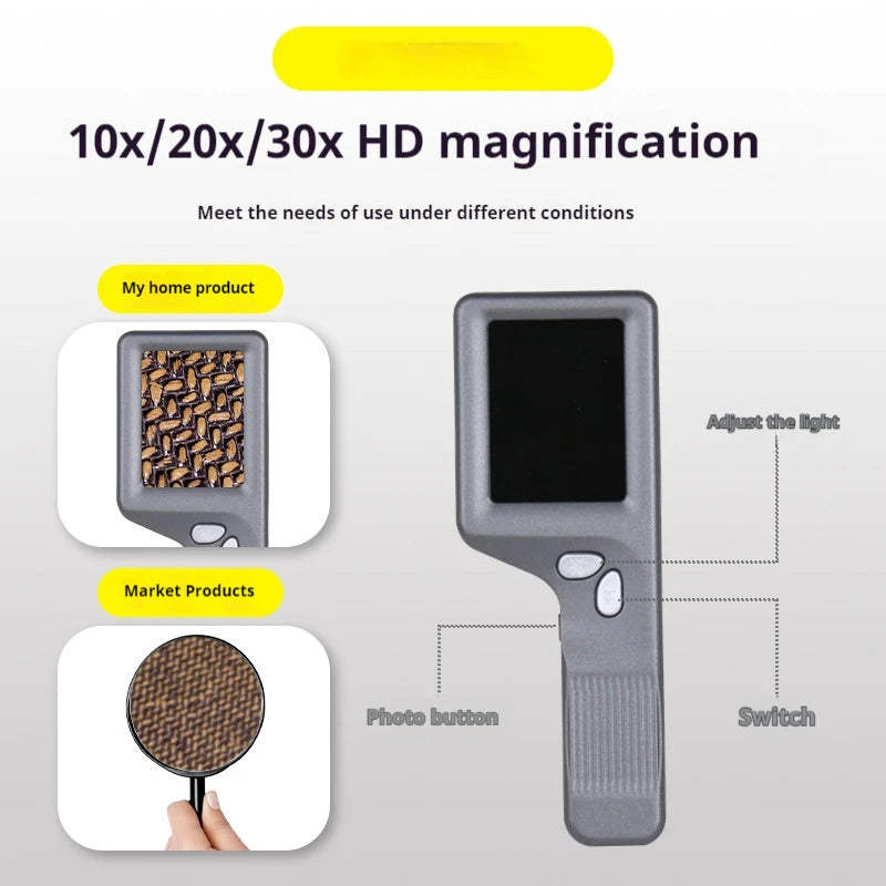 10X HD Digital Magnifier 2.4" IPS Screen USB Microscope Camera Digital Magnifier Axl