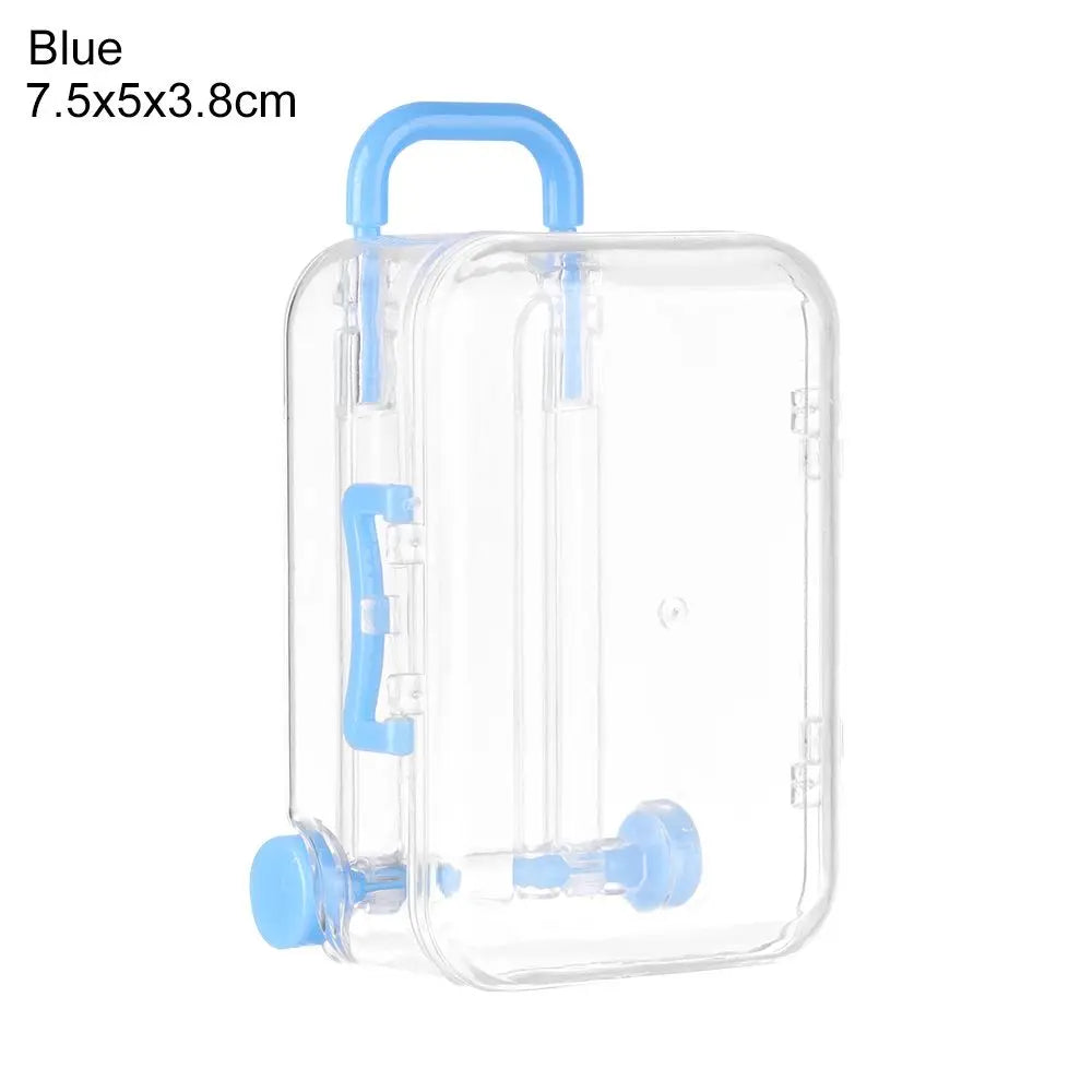 Miniature Doll Suitcase – 1/12 Scale Dollhouse Trunk Accessory Doll Accessory Axl Blue-7.5x5x3.8cm