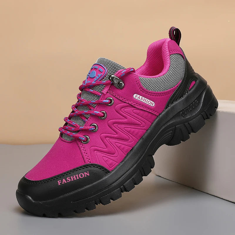 AZGB Women's Anti-Slip Lightweight Hiking Sneakers | Trekking Women's Hiking Sneakers Axl Rose Red 41
