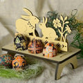 Wooden Easter Egg Tray – Rabbit & Chick Shaped Holder Easter Egg Holder Axl rabbit
