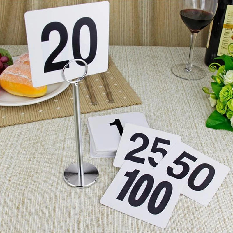 PVC Table Number Cards 1–100 | Wedding & Restaurant Signs Table Number Cards Axl