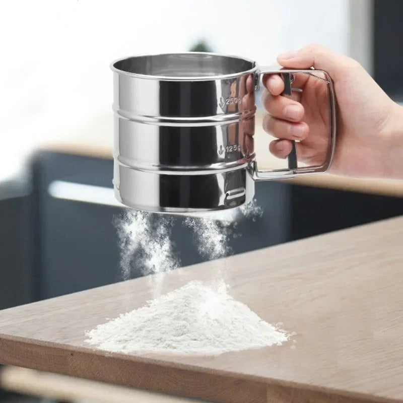 Stainless Steel Flour Sifter & Sieve – Handheld Baking Shaker Flour Sifter Axl