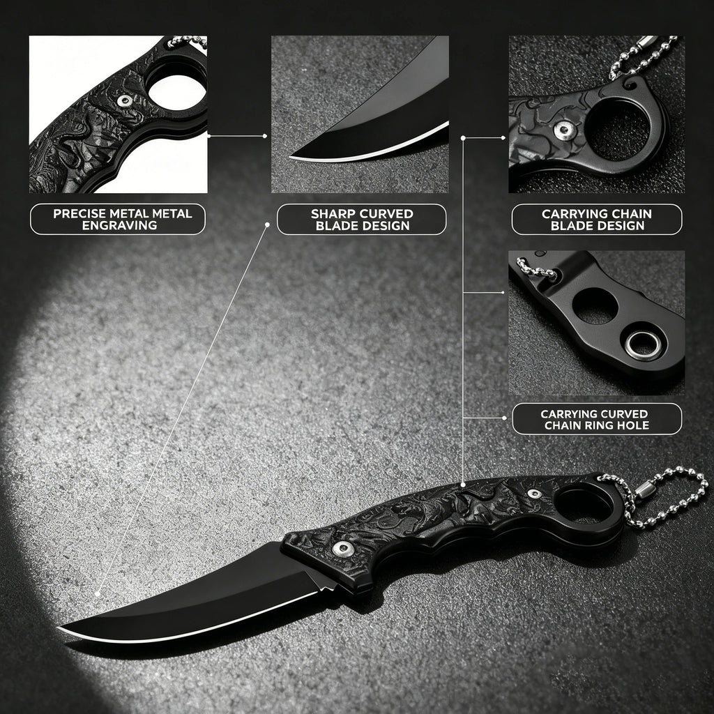 YRIDEFE Mini EDC Fixed Blade Knife – Tiger Handle Outdoor Fixed Blade Knife Axl