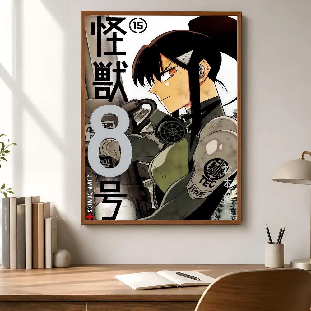 Kaijuu 8-Gou Anime Poster – Waterproof Self-Adhesive Wall Art Anime Wall Poster Axl