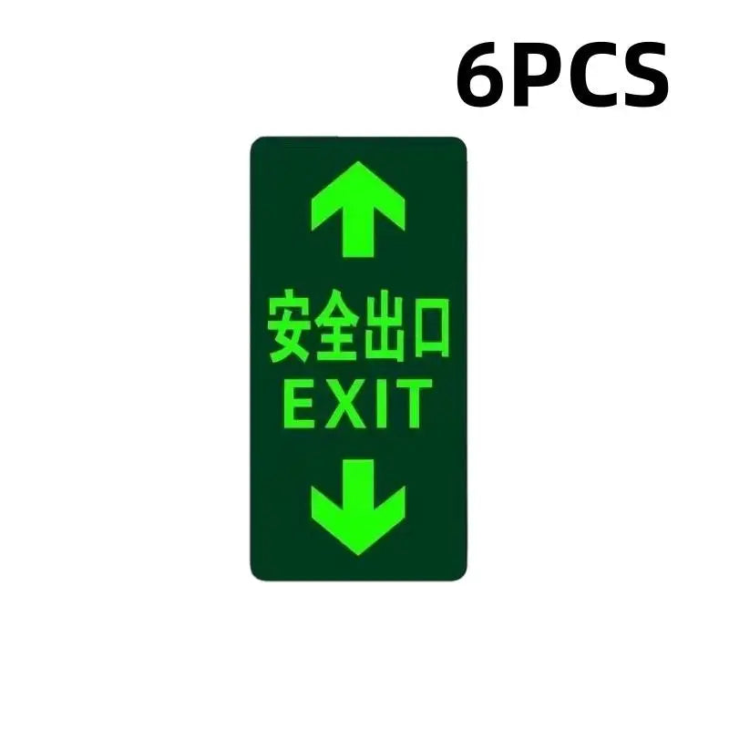 Glow in the Dark Exit Floor Stickers – Evacuation Signs 2/6 Pack