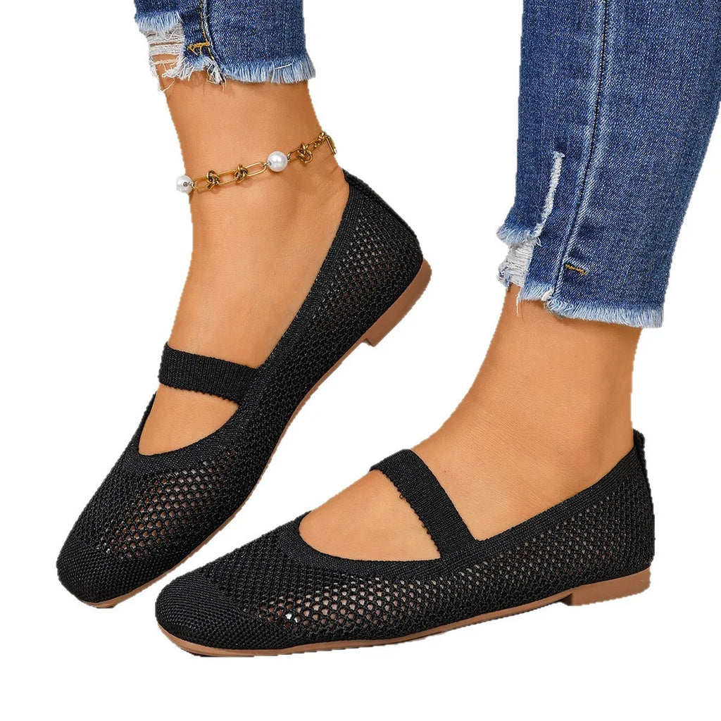 Women's Slip-On Flat Loafers – Hollow Out Air Mesh Casual Shoes Women's Flat Loafers Axl