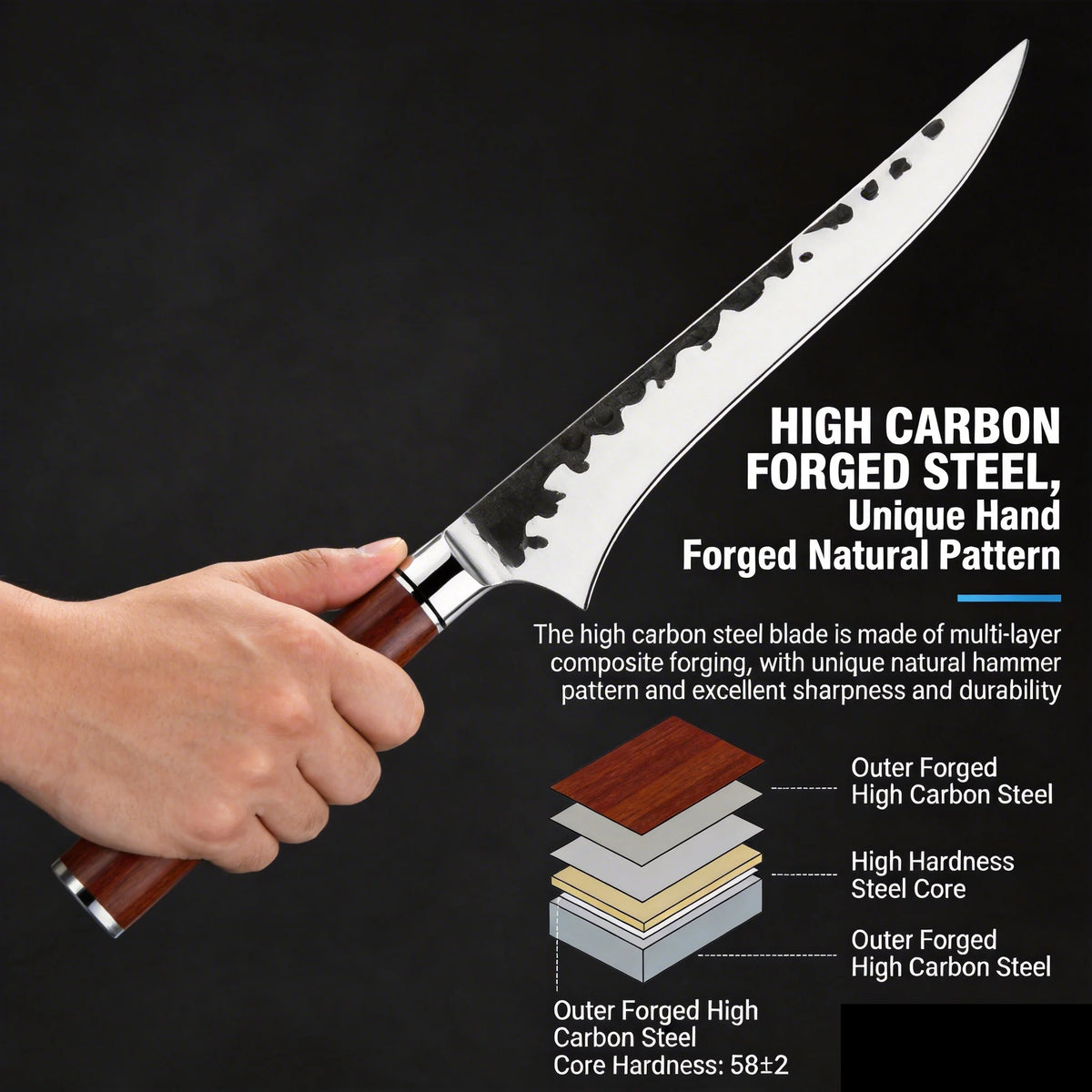 Hand-Forged 5Cr13 Steel Boning Knife – Pro Kitchen Chef Knife Boning Knife Axl