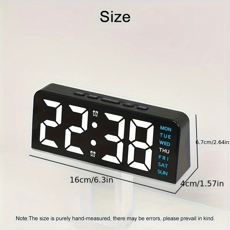 7" LED Digital Alarm Clock – Dual Alarm, Date & Night Light Digital Alarm Clock Axl