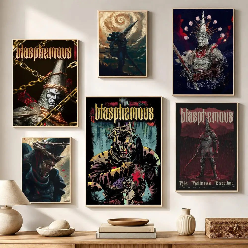 Blasphemous Game Poster – HD Waterproof PVC Wall Sticker Wall Poster Sticker Axl
