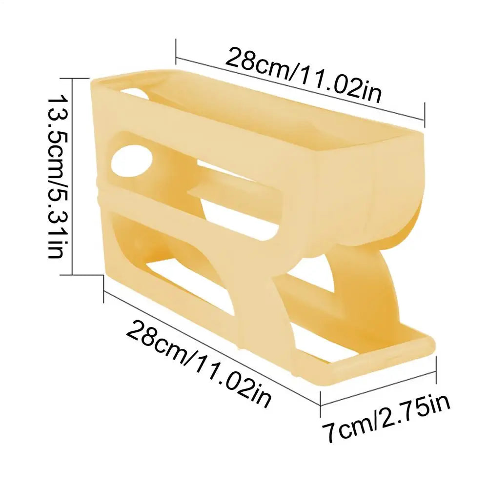 Automatic Rolling Egg Holder for Fridge – 3-Tier Rack Organizer Egg Storage Rack Axl Yellow