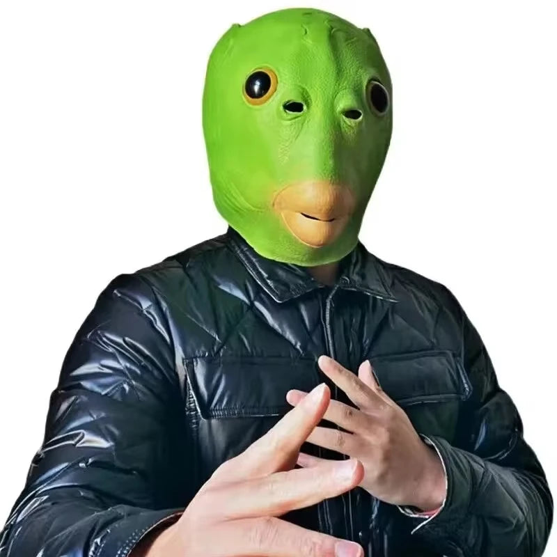 Green Fish Head Mask – Full Face Funny Animal Costume Costume Mask Axl C- WQ-0178