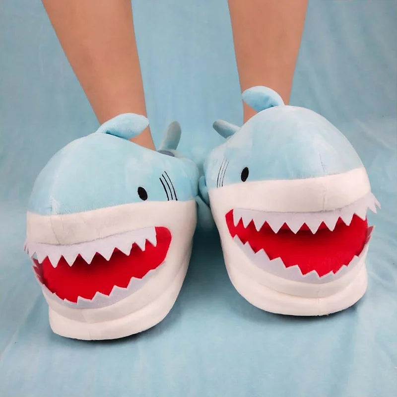 Shark Slippers for Women – Fluffy Faux Fur Indoor Slides Novelty Indoor Slippers Axl