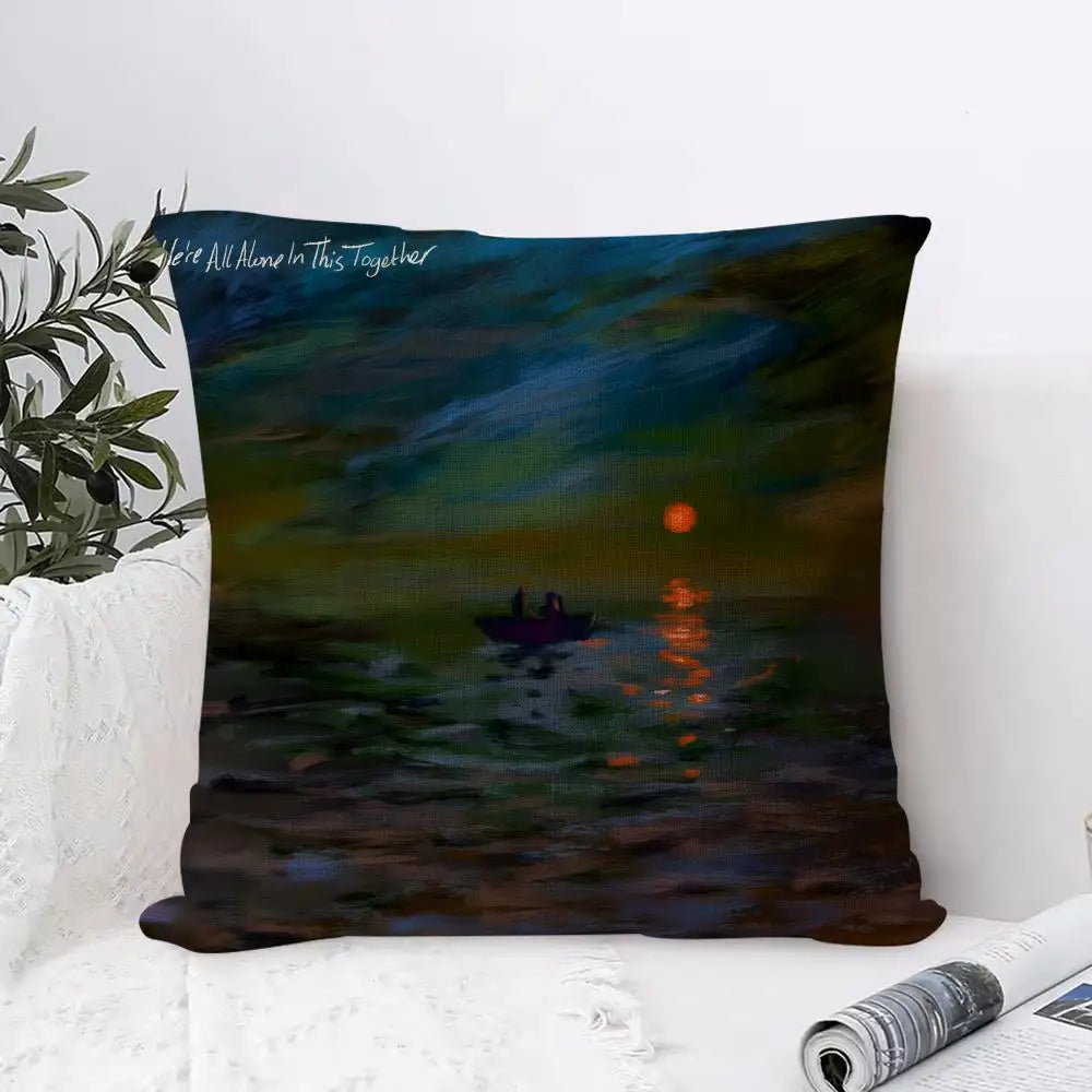 Breathable Linen Cushion Cover | Animal Print Pillowcase Cushion Cover Axl White3 40X40cm