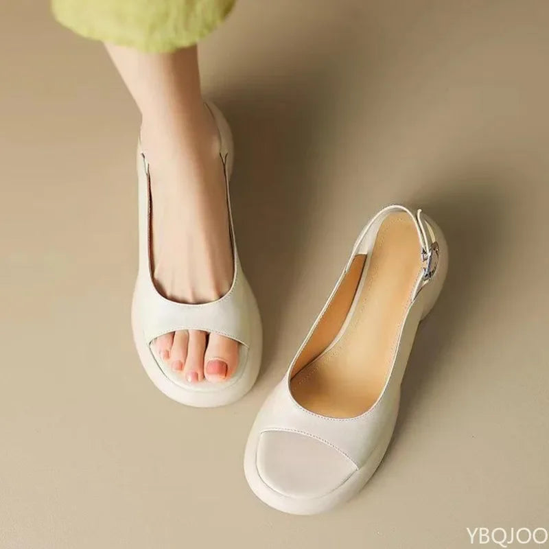 Women's Thick Sole Roman Sandals – Height Increasing Peep Toe Women's Sandals Axl