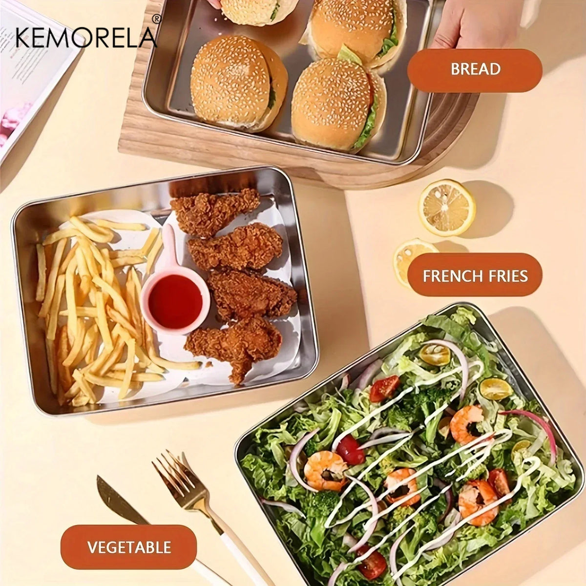 Stainless Steel Food Storage Containers Set with Lids | 1–6 PCS Food Storage Containers Axl