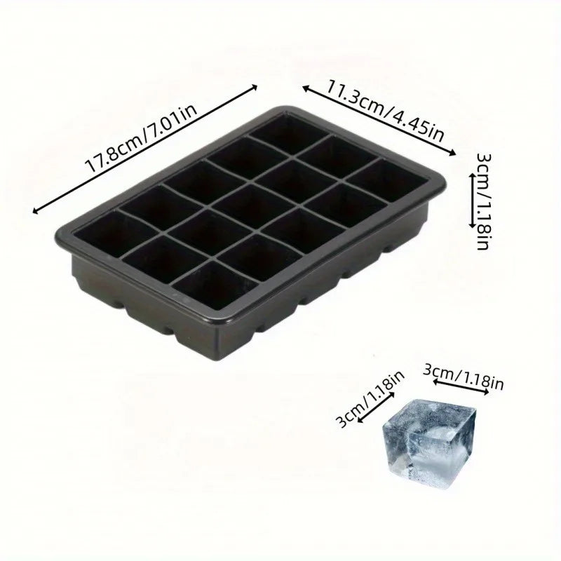 KEMORELA 15-Grid Silicone Ice Cube Tray – Large Bar Ice Mold Silicone Ice Cube Tray Axl