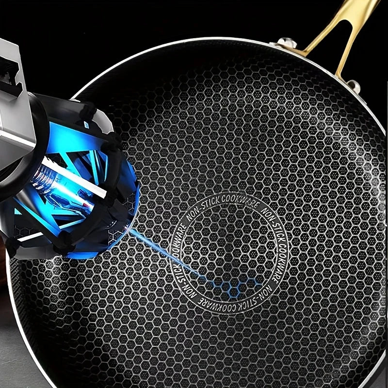 KEMORELA 3-Piece 316 Stainless Steel Honeycomb Frying Pan Set Frying Pan Set Axl