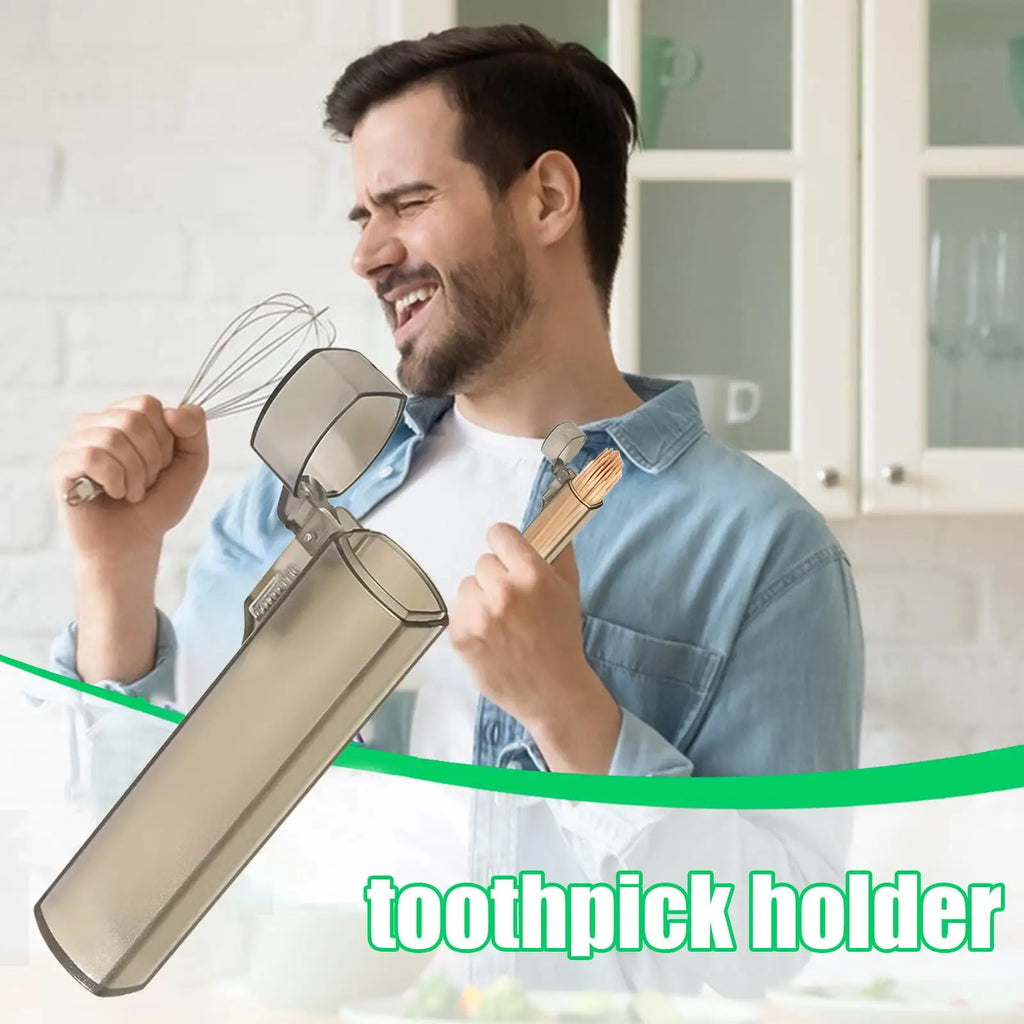 Clear Portable Toothpick Holder with Lid | Travel & Table Toothpick Holder Axl
