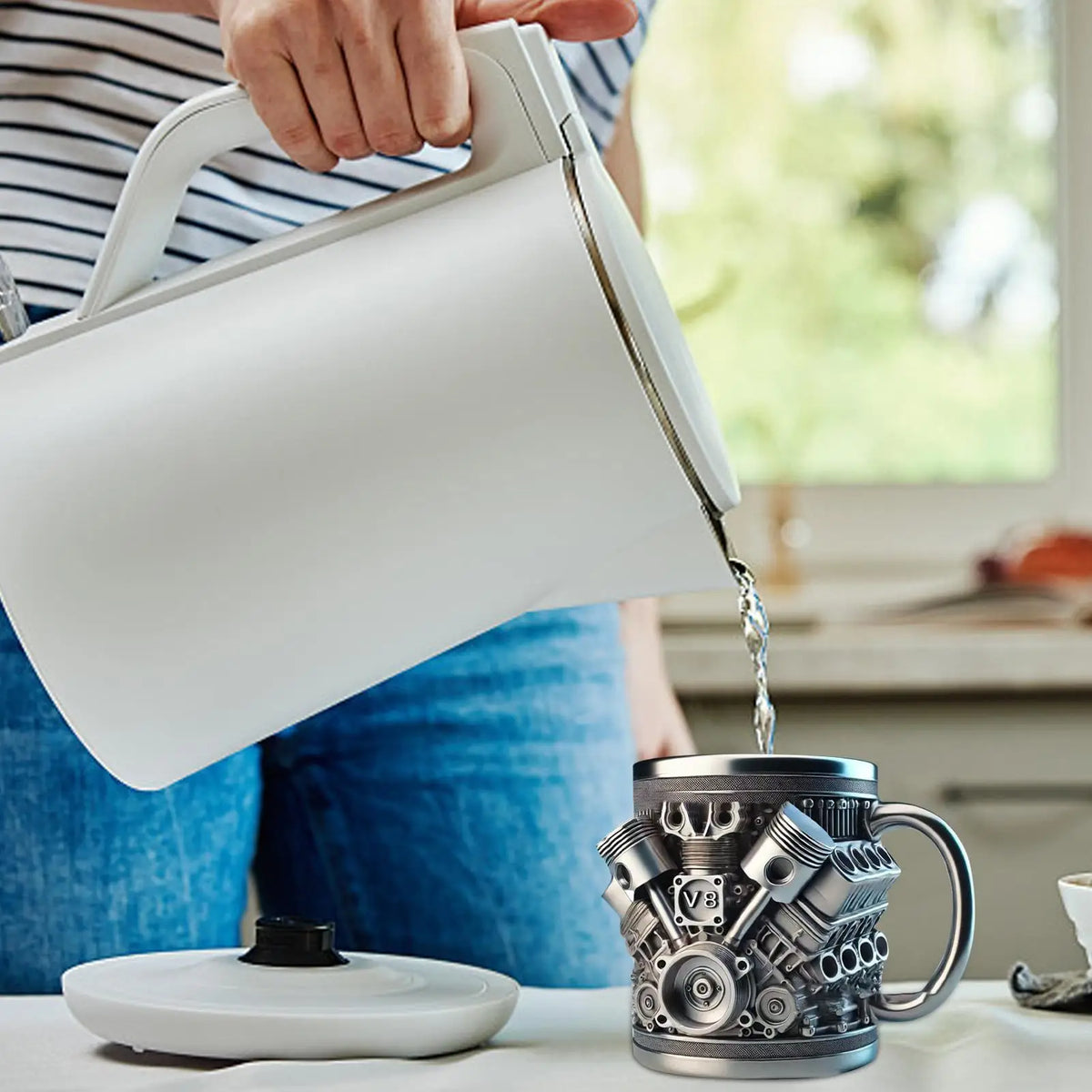 Engine-Themed Stainless Steel Coffee Mug with Handle Insulated Coffee Mug Axl