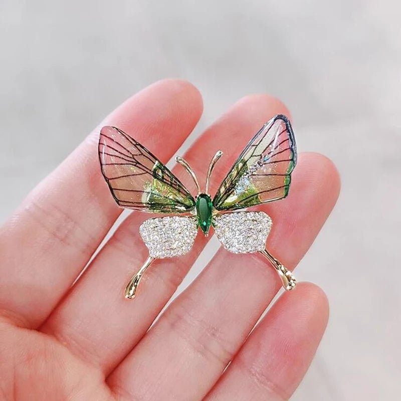 Acrylic Butterfly Brooch – Rhinestone Pearl Clothing Pin Butterfly Brooch Pin Axl