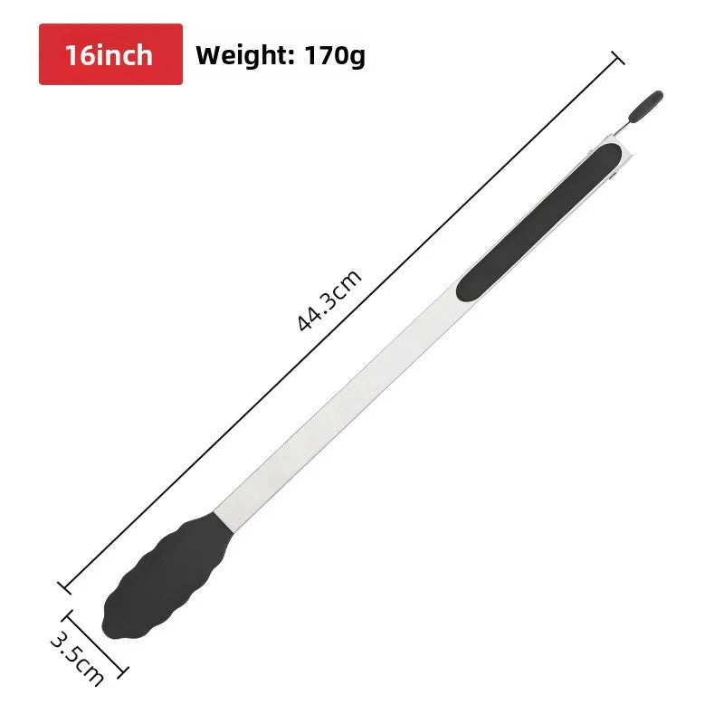 Stainless Steel Silicone Food Tongs – BBQ & Kitchen Tongs Kitchen Tongs Axl 16 inches170g