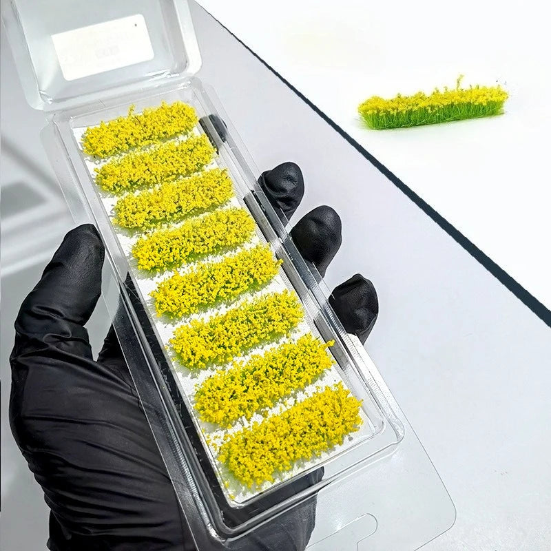 8Pcs Mini Faux Flower & Grass Clusters | Micro Landscape Decor Artificial Plant Decor Axl