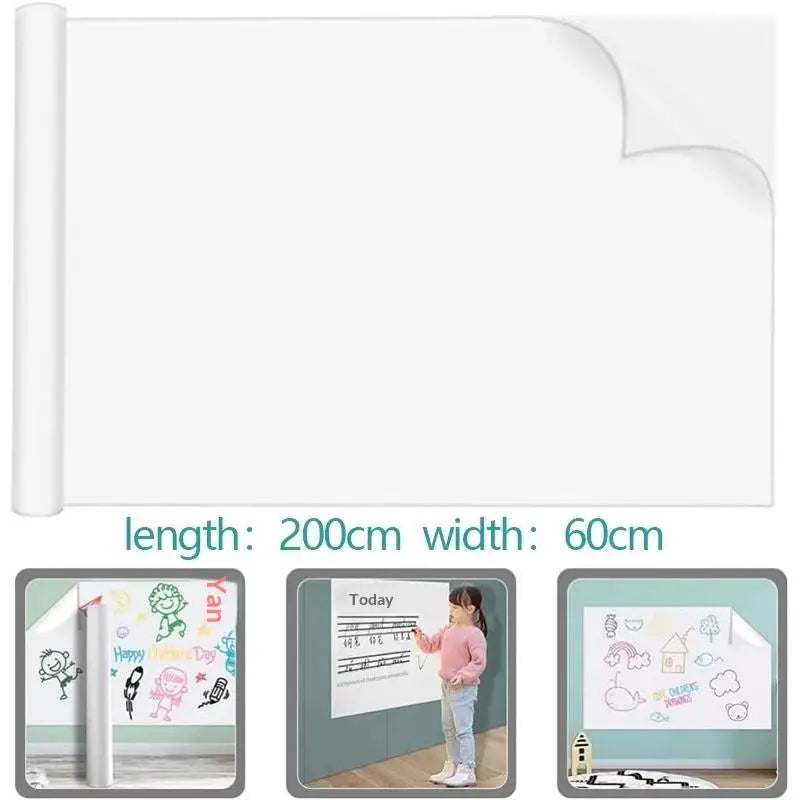 Reusable Electrostatic Whiteboard Wall Sticker – Erasable Roll Whiteboard Wall Sticker Axl