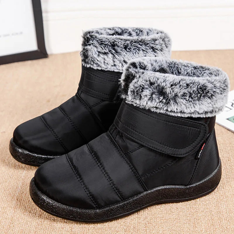HAJINK Women's Fur-Lined Ankle Snow Boots | Winter Flat Boots Women's Snow Boots Axl