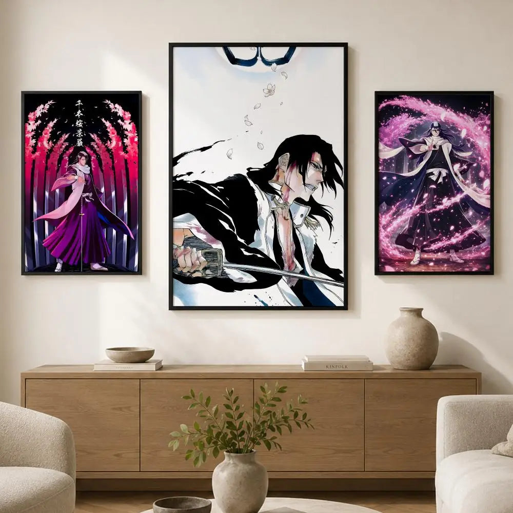 Byakuya Kuchiki Anime Poster – HD Self-Adhesive Wall Decor Anime Wall Poster Axl