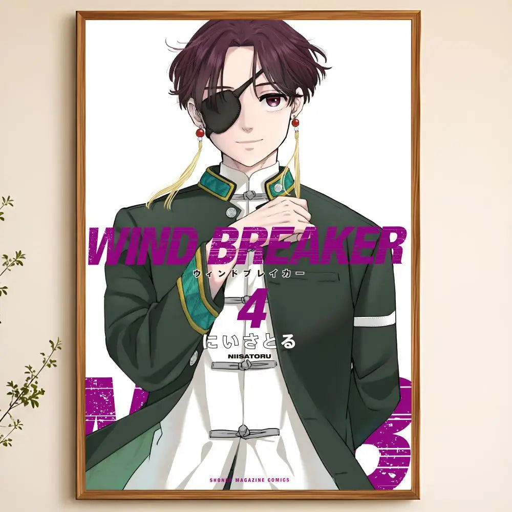 Wind Breaker Anime Poster – Waterproof Self-Adhesive Wall Art Anime Wall Poster Axl White04 60X90cmNoframe