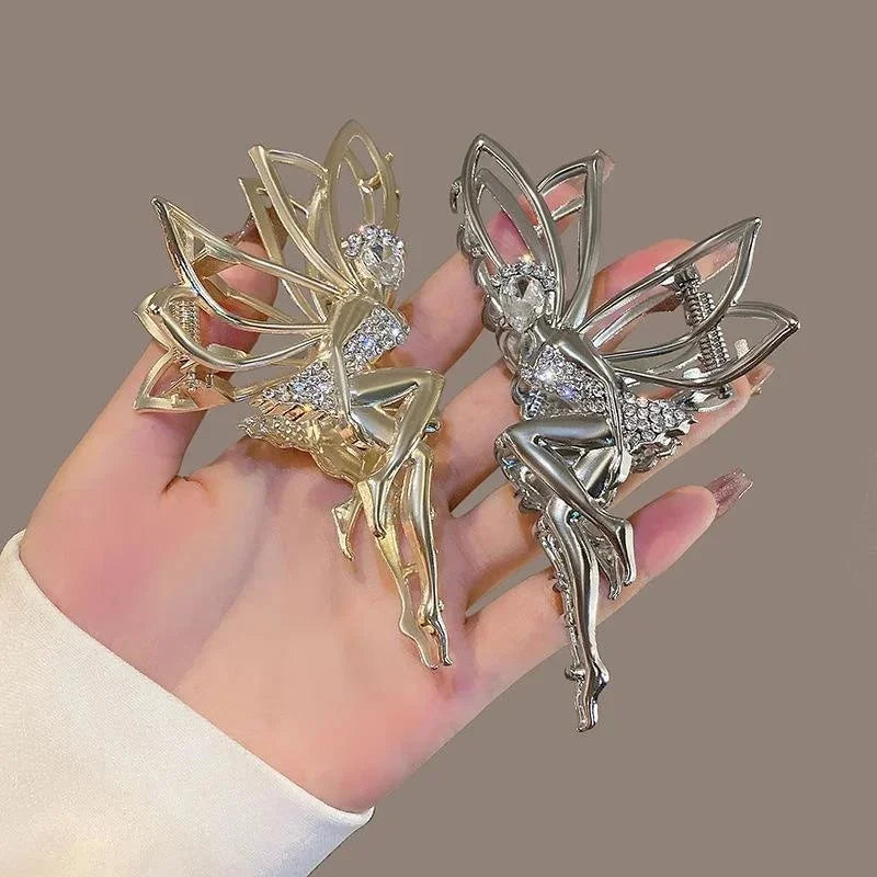 Rhinestone Crystal Angel Claw Clip – Elegant Metal Hair Clip Hair Claw Clip Axl