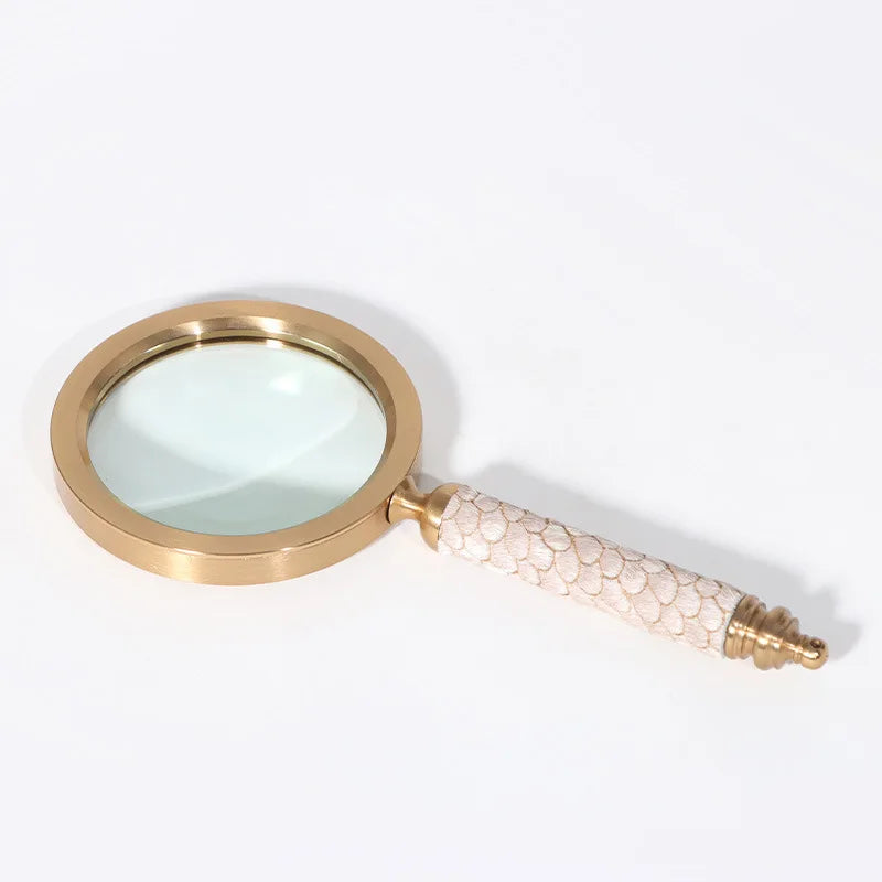 Antique Bronze Magnifying Glass – Vintage Home & Office Decor Decorative Magnifying Glass Axl WHITE