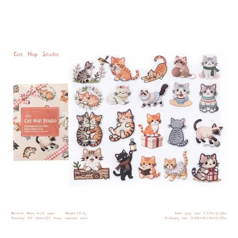 40Pcs Embroidered Animal Stickers for Scrapbooking & DIY Crafts Decorative Stickers Axl A3