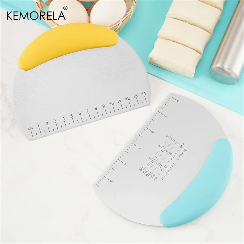 KEMORELA Stainless Steel Half Round Dough Scraper Pastry Dough Scraper Axl