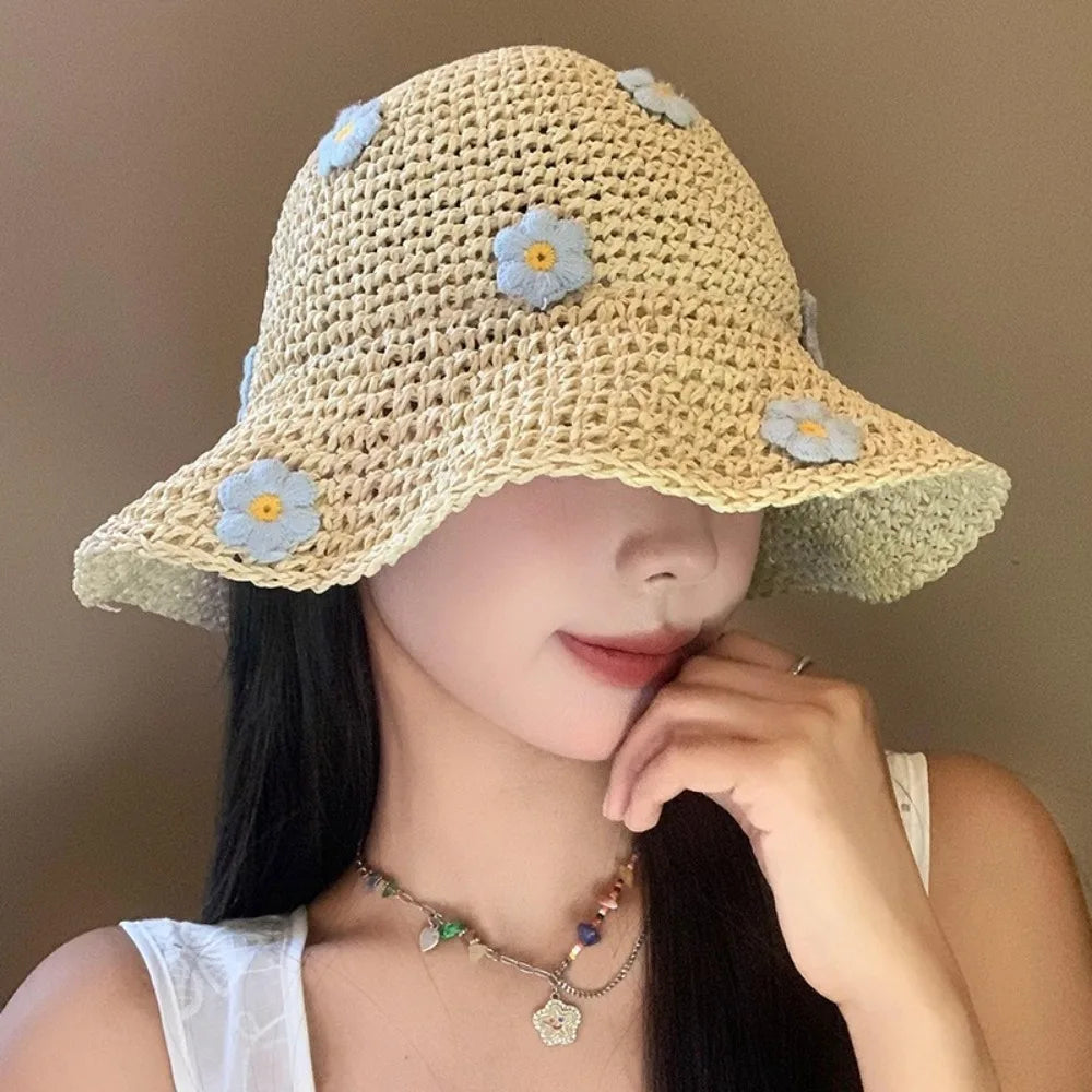 Women's Summer Straw Sun Hat – Beach & Travel Panama Cap Straw Sun Hat Axl Beige