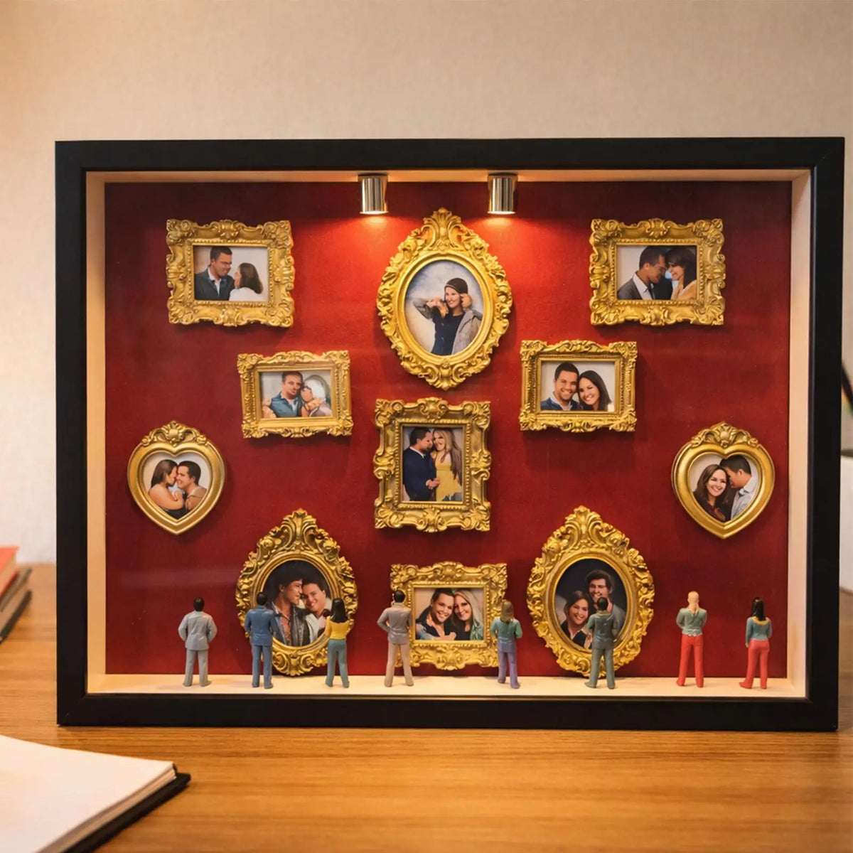 Mini Museum Photo Box with LED Light & Figurines | Gift LED Photo Display Box Axl