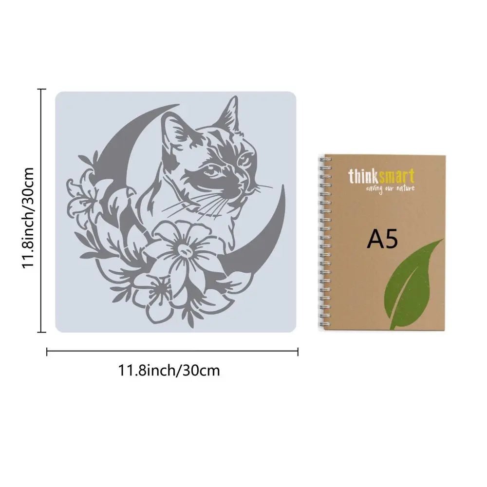 Large Hibiscus Flower Stencil 12x12 – Reusable Floral Template Craft Stencil Template Axl AECH04-07517