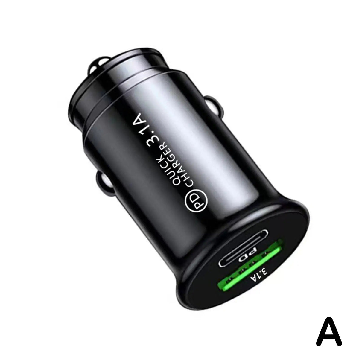 USB-C PD & QC 3.0 Fast Car Charger – Dual Port 20W Adapter Car Charger Adapter Axl black