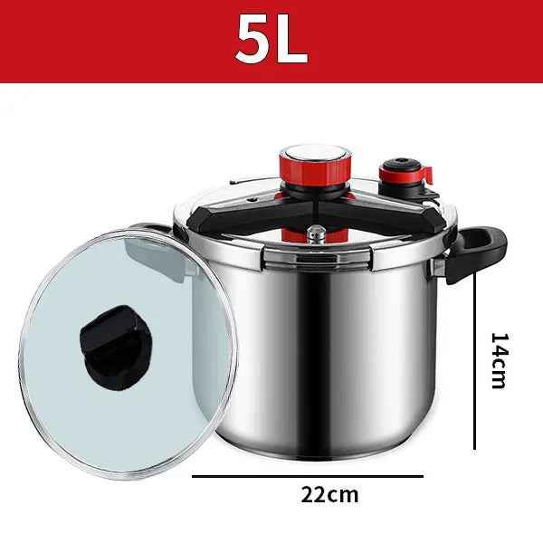 PGY Stainless Steel Pressure Cooker 1.8–7L | Induction + Glass Lid Pressure Cooker Axl 5L with Glass Lids