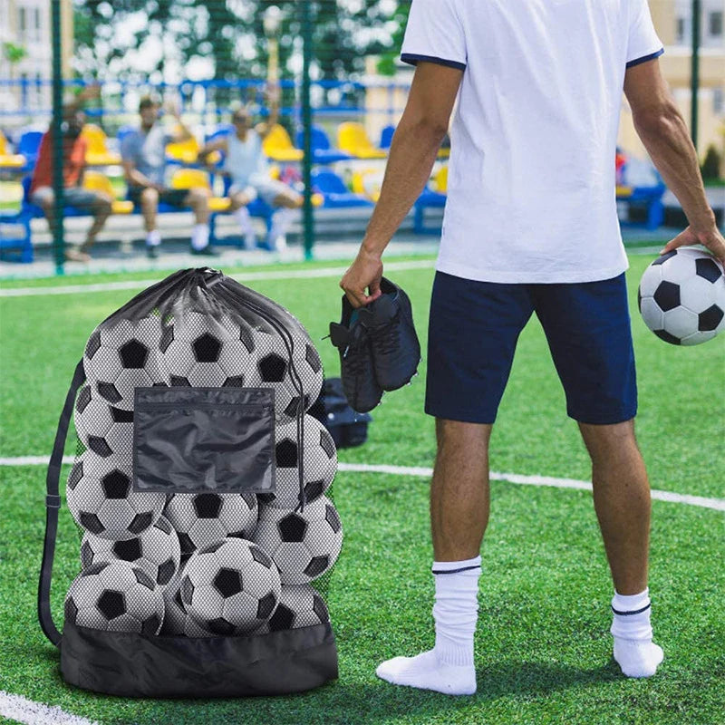 Extra Large Mesh Ball Bag – Drawstring Sports Storage Net Sports Ball Bag Axl