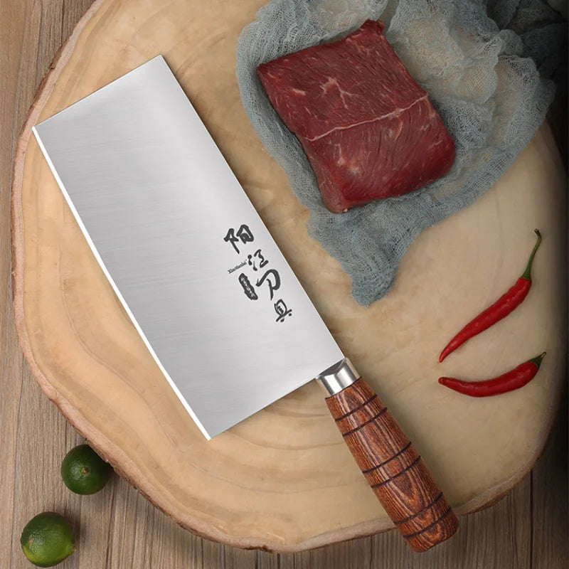 Solid Wood Handle Stainless Steel Slicing Knife – PLYS Kitchen Slicing Knife Axl