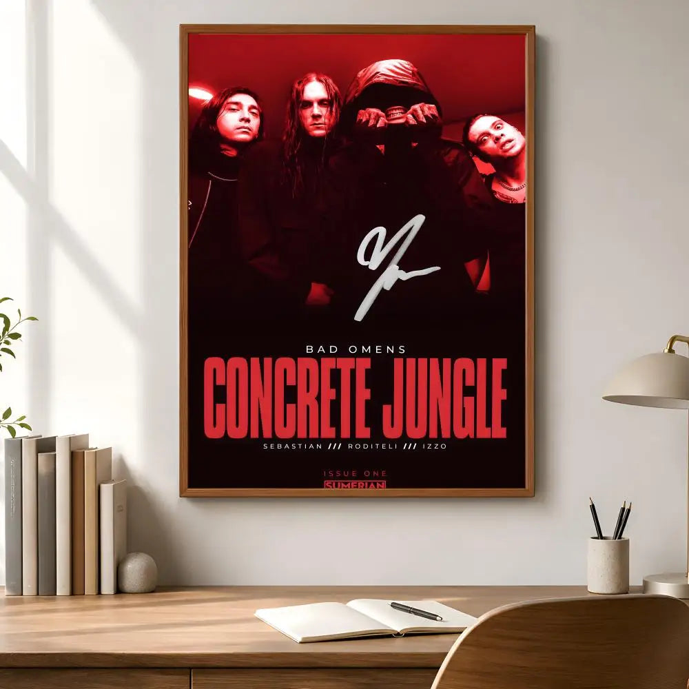 Bad Omens Band Poster – Waterproof PVC Peel-and-Stick HD Art Wall Art Poster Axl