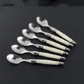 Laguiole Ivory White Stainless Steel Cutlery Set 4/6/24 Pcs Flatware Cutlery Set Axl B 6pcs Teaspoon
