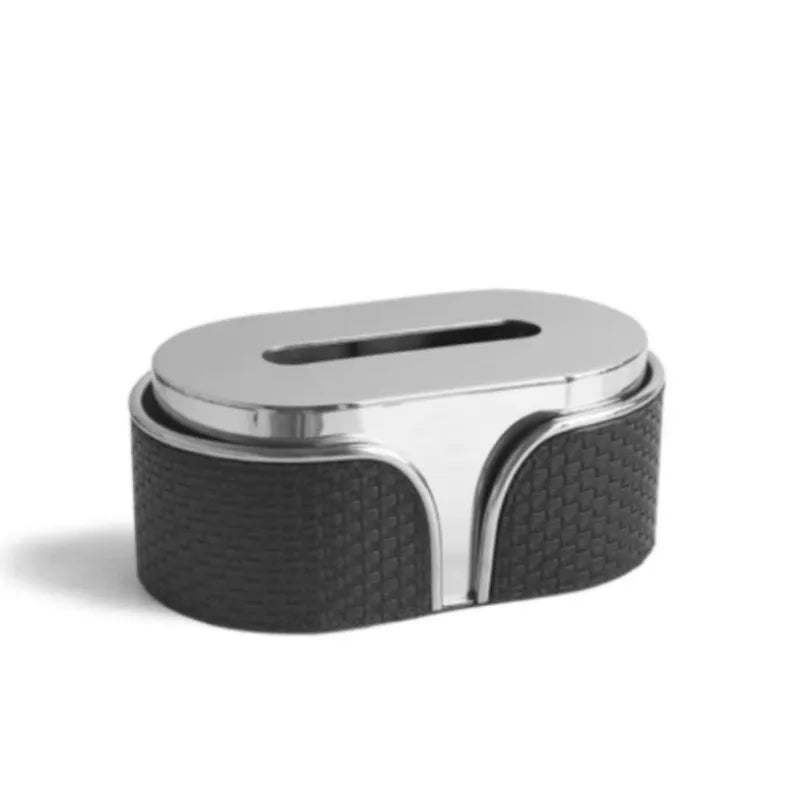 Luxury Stainless Steel & Leather Tissue Box | Modern Home Decor Luxury Tissue Holder Axl Black