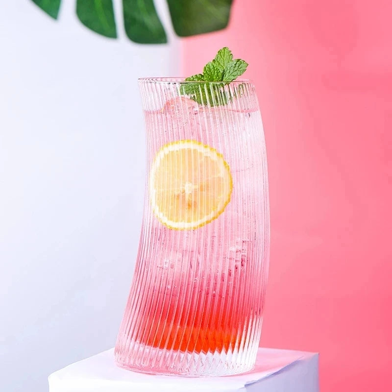 KEMORELA Sail-Shaped Glass Cup 300ml/450ml – Transparent Mug Glass Drinkware Axl