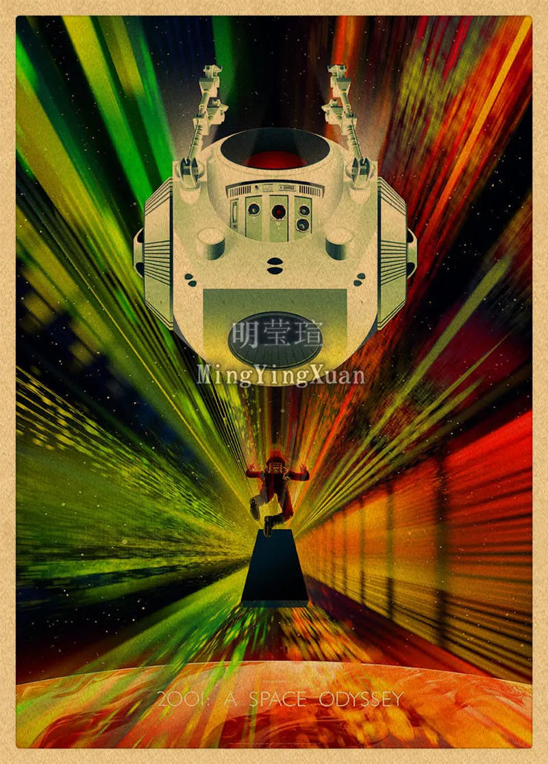 2001: A Space Odyssey Kraft Paper Movie Poster | Wall Art Print Movie Wall Poster Axl 29 42x30cm