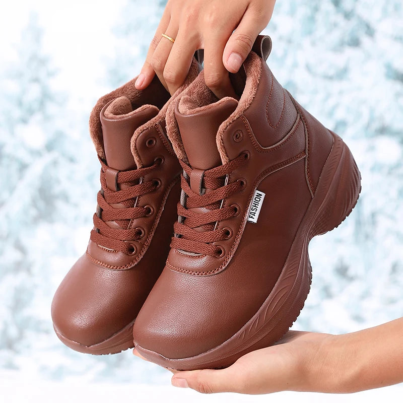 Women's Wide Toe Box Winter Ankle Boots – Warm & Non-Slip Women's Ankle Boots Axl Brown 37