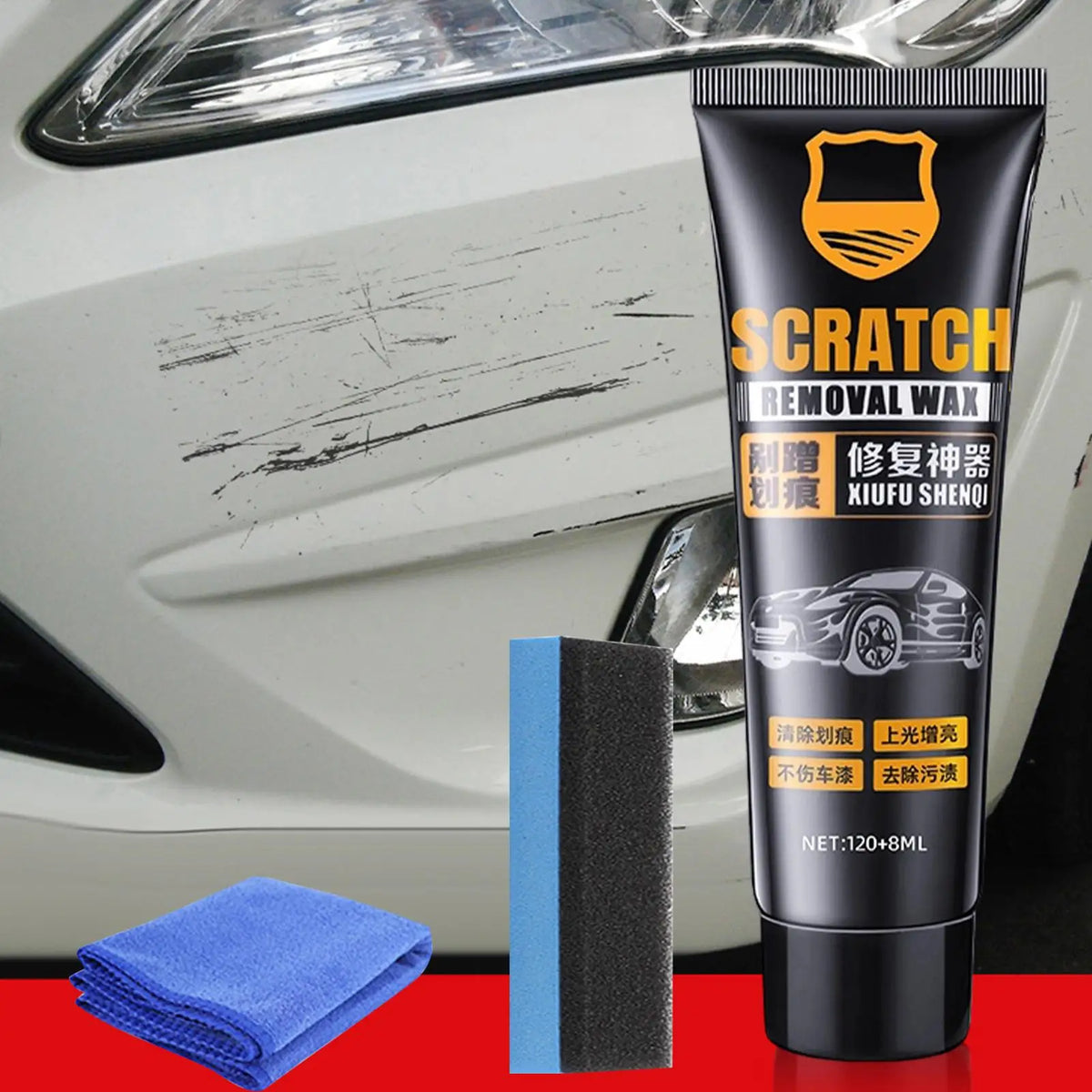 Car Scratch Repair Wax 128ml – Paint Restorer with Sponge Car Scratch Repair Wax Axl