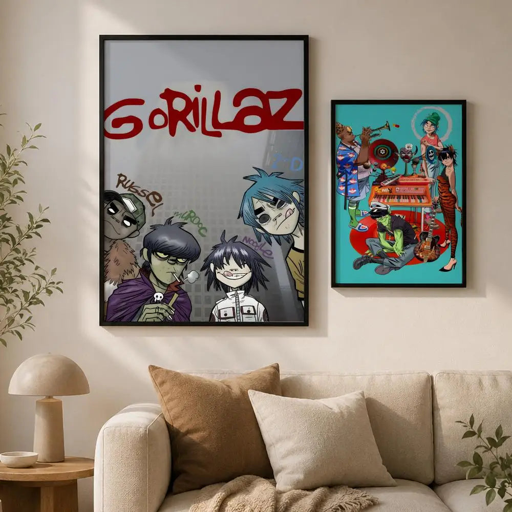 Gorillaz Album Poster – Self-Adhesive HD Wall Art Decor Decorative Wall Poster Axl