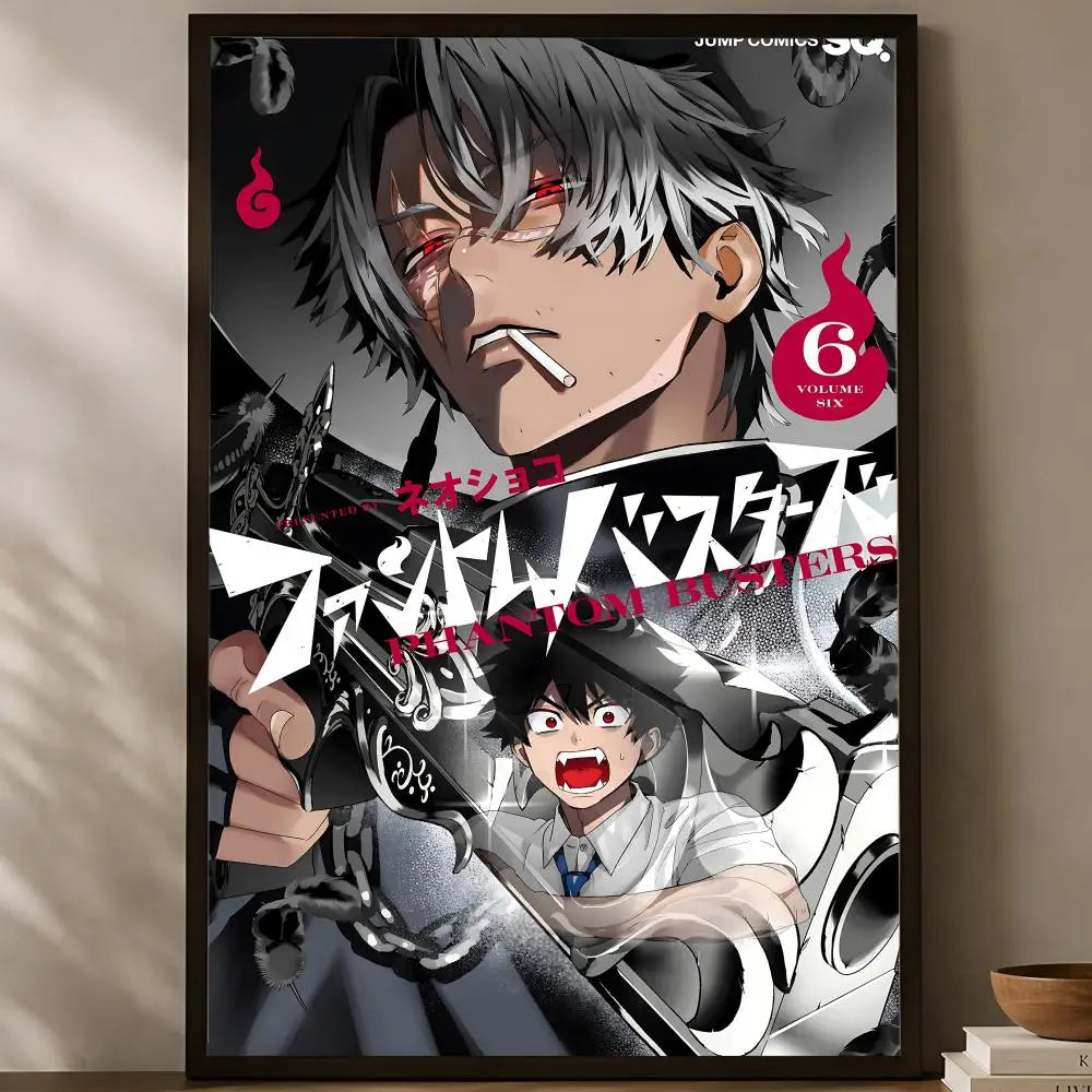 Manga Phantom Busters Self-Stick HD Wall Art Poster | Waterproof Wall Art Poster Axl White07 60X90cmNoframe